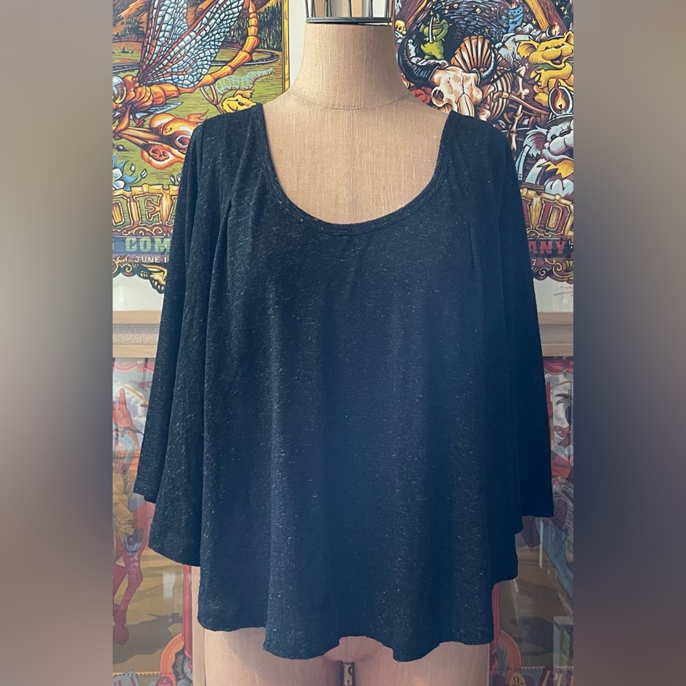 Free people heathered black swing tee size small